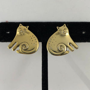 Vintage Laurel Burch KESHIRE CATS Pierced Earring